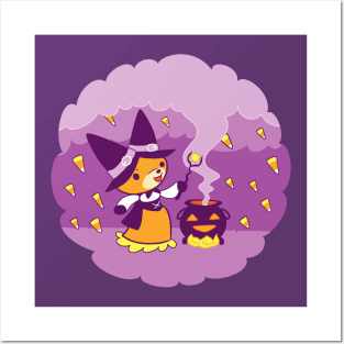 Halloween Fox Witch Summoning Candy Posters and Art